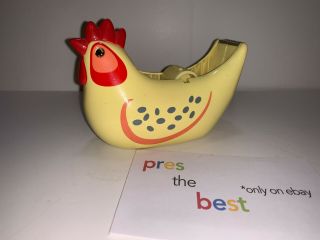 Tape Dispenser Plasric Rooster Vintage Yellow Unique Country Decor Barn Office