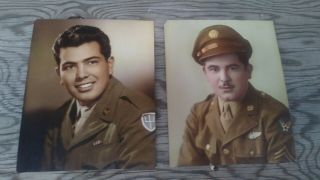 Vtg Ww2 Portraits 8 X 10 Us Army Soldiers Mexican Americans 2 Photos