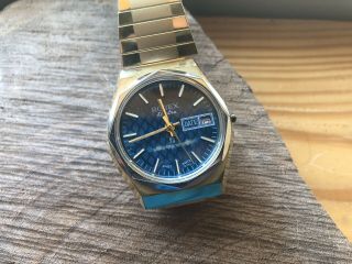 Vintage Rodex Blue Dial Wrist Watch Men 