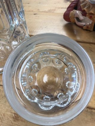 Vintage LE Smith Moon and Stars Clear Glass Canister Jar Apothecary 11 1/2” 3