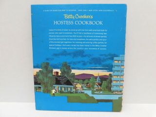 Vintage Betty Crocker ' s HOSTESS COOKBOOK Mid - Century MOD 1967 1st Edition HB 2