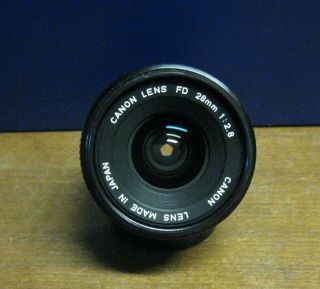 Vintage Canon Fd 28mm 1:2.  8 Wide Angle Lens.
