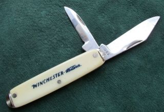 Vintage WINCHESTER 2 Blade Pocket Knife Advertising Giveaway Type 3