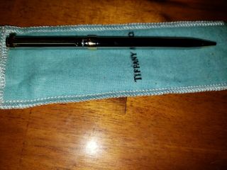 Vintage Tiffany & Co.  Sterling Classic T Clip Ballpoint Pen W/ Storage Bag