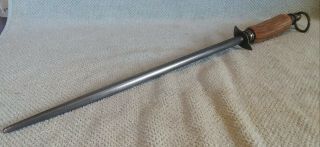 Vtg 21 " F.  Dick Reverse Arrow Stag Handled Steel Knife Sharpener Made In Germany