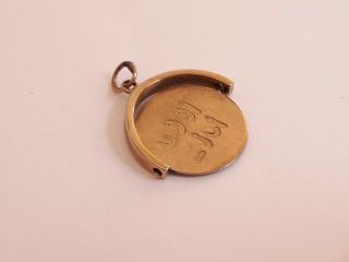 Vintage 9ct Gold “good Luck” Spinner Charm.