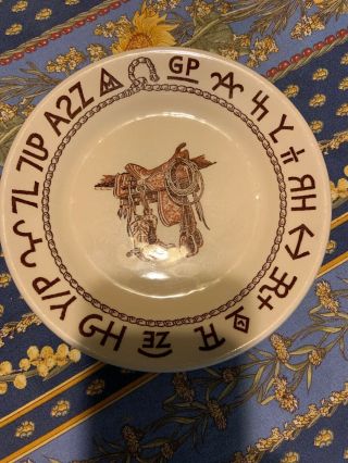 Vintage Wallace Boots And Saddle 7 1/4 " Salad Resturant Ware Western Plate
