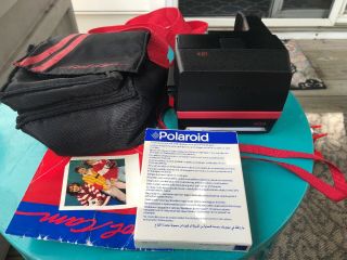Polaroid Cool Cam 600 Red & Black Vintage Camera With Bag,  Instructions,  Film
