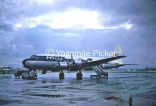 Vintage Slide Sl87 ☆ 1955 United Airlines Airplane Dc - 6 Portland 245a
