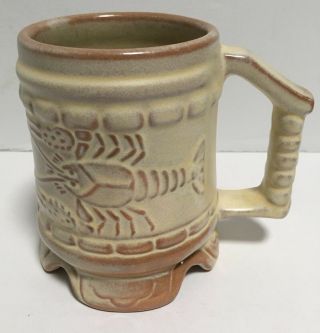 Frankoma Louisiana Crawfish Mi Vintage Mug Beige