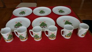 Vintage Berggren Swedish God Jule Christmas 7.  5 In.  Plate And Mug Set