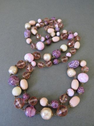 Vintage Murano Venetian And Other Glass Bead Necklace