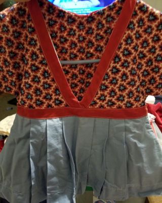 Vintage Lg.  Clothespin Bag Clothes Line Pin Holder Dress - Just Add Hanger Euc