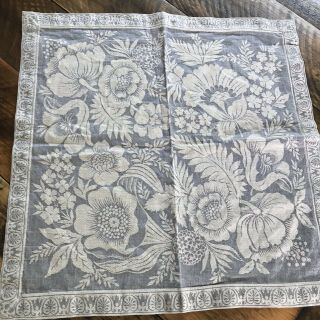 Williams Sonoma Cloth Floral Napkins French Country Vintage Jacquard Blue Set 3
