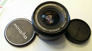 Mc Minolta Celtic 1:2.  8 F=28mm Lens Mount Fits Srt - 101,  102,  201,  Me