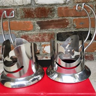 Vintage Russian Tea Glass Holders (podstakannik) Ussr Set Of 2
