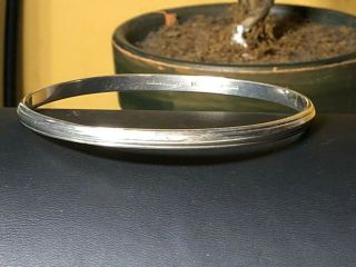 Vintage Sterling Silver Hand Wrought Bangle Bracelet.  Signed Ic