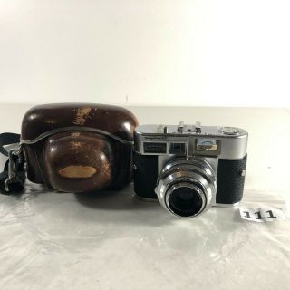 Vintage Voigtlander Vitomatic Ii Camera Color Skopar 2.  8 /50 With Leather Case
