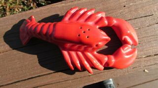 Vtg Shawnee Kenwood Full Body Lobster 5 Hole Salt Pepper Shaker 1950s Usa B