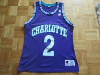 Vintage Nba Charlotte Hornets Champion Larry Johnson Basketball Vest - Size 40 M