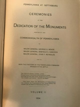 Pennsylvania at Gettysburg Dedication of the Monuments Volumes 1&2 1904 3