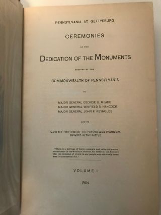 Pennsylvania at Gettysburg Dedication of the Monuments Volumes 1&2 1904 4