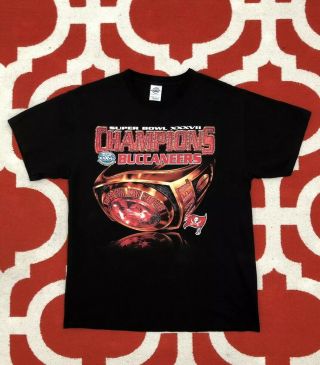 Nfl Tampa Bay Buccaneers Bowl Xxxvii Champions T Shirt 2003 Vintage L