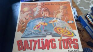 Vintage 1968 Ideal Toys Battling Tops Game With Box