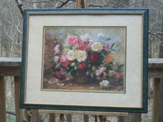 Vintage Large Framed Picture Print Litho " Nature Glory " Signed Albert Williams