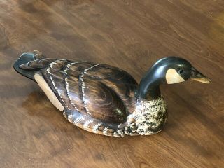 Vintage Tom Taber John Fairfield Carved Wooden Duck Decoy Candian Goose? 4