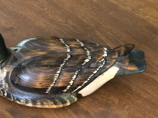 Vintage Tom Taber John Fairfield Carved Wooden Duck Decoy Candian Goose? 5
