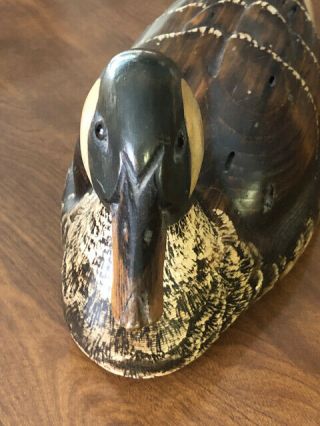 Vintage Tom Taber John Fairfield Carved Wooden Duck Decoy Candian Goose? 6