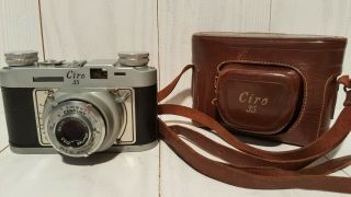Ciro 35 Mm Camera W/ Wollensak 50mm F/3.  5 Synchromatic Lens And Leather Case