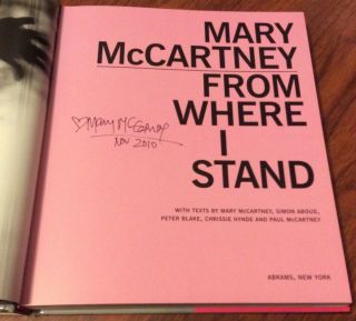 MARY MCCARTNEY SIGNED FROM WHERE I STAND BOOK NYC THE BEATLES PAUL LINDA STELLA 2