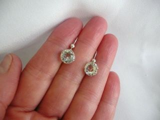 Vintage Art Deco Sterling Silver Rock Crystal Earrings 4
