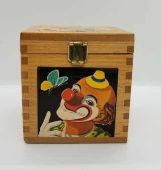 Vintage German Clown In Wood Box 8344 Egglham Made In Germany