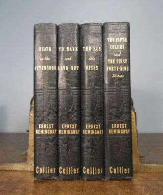 Ernest Hemingway 4 Matching Collier Hardcovers - Death In The Afternoon,  More