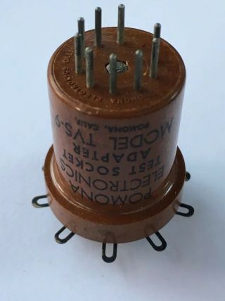 (1) Vintage Pomona Electronics 9 - Pin Vacuum Tube Test Socket - Model Tvs - 9