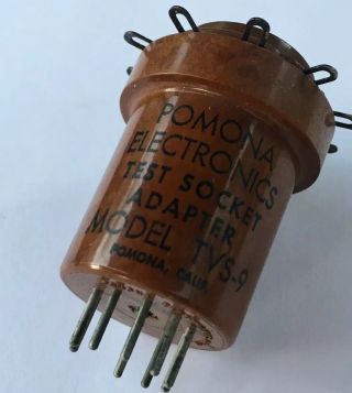 (1) Vintage Pomona Electronics 9 - PIN Vacuum TUBE TEST SOCKET - Model TVS - 9 3