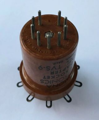 (1) Vintage Pomona Electronics 9 - PIN Vacuum TUBE TEST SOCKET - Model TVS - 9 4