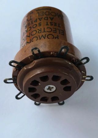 (1) Vintage Pomona Electronics 9 - PIN Vacuum TUBE TEST SOCKET - Model TVS - 9 5
