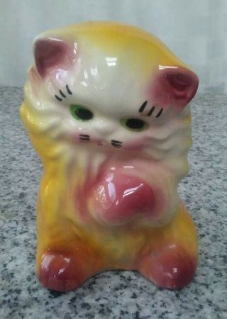 Vintage Ceramic Planter In The Shape Of A Kitten