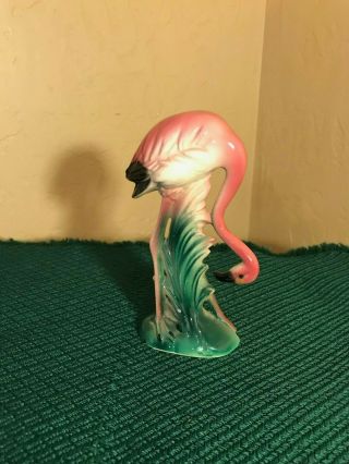 Vintage Mcm Pink Flamingo Ceramic Statue Figurine 6 "