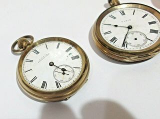 3 Vintage pocket watches,  Elgin,  Waltham,  The Panama,  all gold plated for spares 6