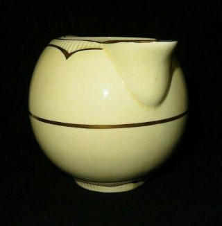 Vintage Clarice Cliff Newport Pottery Milk Jug Small Pitcher Gold Trim 2
