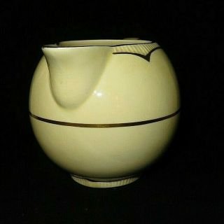 Vintage Clarice Cliff Newport Pottery Milk Jug Small Pitcher Gold Trim 3