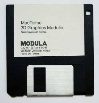 Apple Macintosh 3.  5 " Floppy Disk Modula Macdemo 3d Graphics Modules Vtg Software