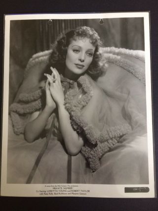 Loretta Young Vintage Glamour Portrait Photo Private Number 1936 Stamp