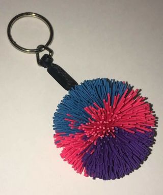 Koosh Ball Keychain Oddzon Vintage 1991 Blue Pink Purple Neon 90 