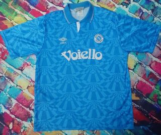F17 1991 - 93 Napoli Home Shirt Extra Large Vintage Football Jersey